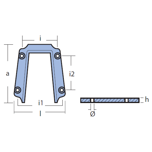 Anodo Placca per Entrofuoribordo Yamaha sterndrive (1989-1990), Anodi Yamaha